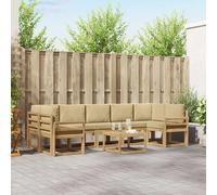vidaXL Set di divani da esterno 6 pezzi, divano moderno per esterni, sedute flessibili, in legno di acacia, patio, giardino modulare, sezione da giardino