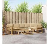 vidaXL Set di divani da esterno 6 pezzi, divano moderno per esterni, sedute flessibili, in legno di acacia, patio, giardino modulare, sezione da giardino