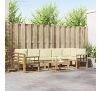 vidaXL Set di divani da esterno 6 pezzi, divano moderno per esterni, sedute flessibili, in legno di acacia, patio, giardino modulare, sezione da giardino