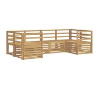 vidaXL Set di divani da esterno 6 pcs Bianco 245 x 126,5 x 73 cm, Divano da giardino, moderno e resistente, set da patio, mobili per terrazza, comodi per rilassarsi