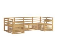 vidaXL Set di divani da esterno 6 pcs Bianco 245 x 128,5 x 73 cm, Divano da giardino, moderno e resistente, set da patio, mobili per terrazza, comodi per rilassarsi