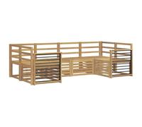 vidaXL Set di divani da esterno 6 pcs Bianco 245 x 128,5 x 73 cm, Divano da giardino, moderno e resistente, set da patio, mobili per terrazza, comodi per rilassarsi