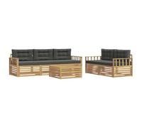 vidaXL Set di divani da esterno 6 pcs Bianco e Antracite, Divano Sezionale da Giardino, Mobili Outdoor, Set per Terrazza e Salotto all'Aperto