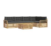 vidaXL Set di divani da esterno 6 pcs Bianco e Antracite, Divano Sezionale da Patio, Set Lounge Moderno, Mobili da Giardino Resistenti, Comodo per il Tuo Terrazzo