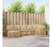 vidaXL Set di divani da esterno 6 pcs Bianco e Beige