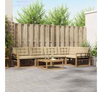 vidaXL Set di divani da esterno 6 pcs Bianco e Beige 79 x 79 x 37 cm