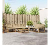 vidaXL Set di divani da esterno 6 pcs Bianco e Beige 79 x 79 x 37 cm