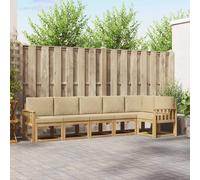 vidaXL Set di divani da esterno 6 pcs Bianco e Beige Poliestere