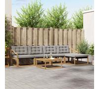 vidaXL Set di divani da esterno 6 pcs Bianco e Grigio Chiaro