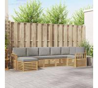 vidaXL Set di divani da esterno 6 pcs Bianco e Grigio Chiaro