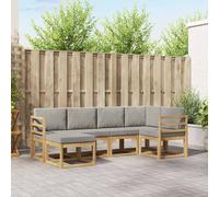vidaXL Set di divani da esterno 6 pezzi, bianco e grigio chiaro, divano da giardino, set moderno e confortevole, mobili durevoli per terrazza e zona lounge rilassante