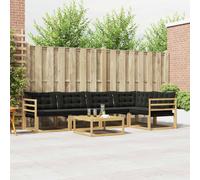 vidaXL Set di divani da esterno 6 pcs Bianco e Nero 79 x 79 x 37 cm, Divano da Giardino, Sezionale Outdoor Moderno, Arredo Resistente, Lounge per Patio, Comfort alla Moda per Relax