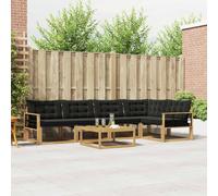 vidaXL Set di divani da esterno 6 pcs Bianco e Nero 79 x 79 x 37 cm, Divano da Giardino, Sezionale Outdoor Moderno, Arredo Resistente, Lounge per Patio, Comfort alla Moda per Relax