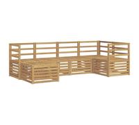 vidaXL Set di divani da esterno 6 pcs Bianco Poliestere, Divano da esterno, moderno, angolare, per giardino, arredo patio, set relax in veranda