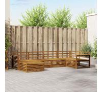 vidaXL Set di divani da esterno 6 pcs Naturale, Divano moderno per esterni, set sezionale resistente, lounge comoda, mobili da giardino per il terrazzo