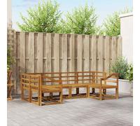 vidaXL Set di divani da esterno 6 pcs Naturale, Divano modulare in legno di acacia, set di mobili da esterno moderni, soluzione per soggiorno da giardino, decorazioni per il giardino
