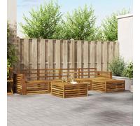 vidaXL Set di divani da esterno 6 pcs Naturale, Divano da esterno, arredo moderno per giardino, set sezionale resistente per lounge e terrazzo