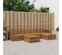 vidaXL Set di divani da esterno 6 pcs Naturale, Divano da patio, set moderno, resistente agli agenti atmosferici, lounge da giardino, comodo per spazi relax
