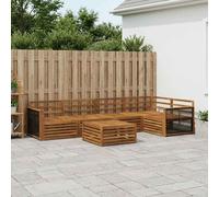 vidaXL Set di divani da esterno 6 pcs Naturale, Divano Sezionale da Patio, Set Lounge Moderno, Mobili da Giardino Resistenti, Comodo per il Tuo Terrazzo
