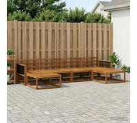 vidaXL Set di divani da esterno 6 pcs Naturale, Set di divani moderni in acacia, arredo da giardino resistente, comodo per giardino e relax a bordo piscina