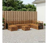 vidaXL Set di divani da esterno 6 pcs Naturale, Mobili da Giardino, Divano Moderno per Esterni, Set per Patio, Lounge Terrazza, Comfort Resistente