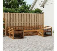 vidaXL Set di divani da esterno 6 pcs Naturale, Mobili da giardino, divano moderno, set sezionale per patio e relax in terrazza