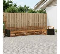 vidaXL Set di divani da esterno 6 pcs Naturale 402 x 172,5 x 73 cm, Divano Sezionale da Patio, Seduta Esterni Resistente, Mobili da Giardino Moderni per il Relax in Terrazza