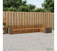 vidaXL Set di divani da esterno 6 pcs Naturale 402 x 172,5 x 73 cm, Divano Sezionale da Patio, Seduta Esterni Resistente, Mobili da Giardino Moderni per il Relax in Terrazza