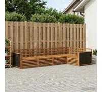 vidaXL Set di divani da esterno 6 pcs Naturale 406 x 168,5 x 73 cm, Divano Sezionale da Patio, Seduta Esterni Resistente, Mobili da Giardino Moderni per il Relax in Terrazza