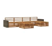 vidaXL Set di divani da esterno 6 pcs Naturale 79 x 79 x 37 cm, Divano da patio, set moderno, resistente agli agenti atmosferici, lounge da giardino, comodo per spazi relax