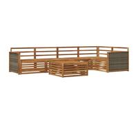vidaXL Set di divani da esterno 6 pcs Naturale, Arredamento da giardino, divano moderno, comodo set sezionale per rilassarsi in terrazza