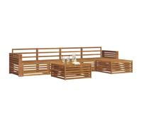vidaXL Set di divani da esterno 6 pcs Naturale, Divano da esterno, arredo moderno per giardino, set sezionale resistente per lounge e terrazzo
