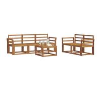 vidaXL Set di divani da esterno 6 pcs Naturale, Divano da esterno, mobili modulari, set per patio, sedute da giardino robuste per il comfort sulla terrazza