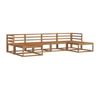 vidaXL Set di divani da esterno 6 pcs Naturale, Divano da giardino moderno, set elegante per esterni, mobili in acacia, relax in giardino, vicino alla piscina