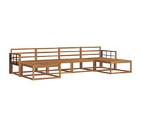 vidaXL Set di divani da esterno 6 pcs Naturale, Divano da giardino moderno, set elegante per esterni, mobili in acacia, relax in giardino, vicino alla piscina