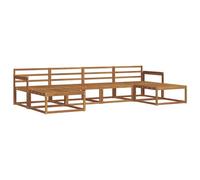 vidaXL Set di divani da esterno 6 pcs Naturale, Divano da giardino moderno, set elegante per esterni, mobili in acacia, relax in giardino, vicino alla piscina
