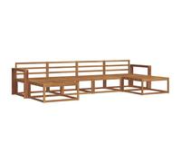 vidaXL Set di divani da esterno 6 pcs Naturale, Divano da giardino moderno, set elegante per esterni, mobili in acacia, relax in giardino, vicino alla piscina