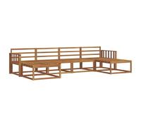vidaXL Set di divani da esterno 6 pcs Naturale, Divano da giardino moderno, set elegante per esterni, mobili in acacia, relax in giardino, vicino alla piscina