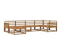 vidaXL Set di divani da esterno 6 pcs Naturale, Divano da patio, sezionale moderno, arredamento resistente per giardino, perfetto per lounge all'aperto