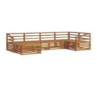 vidaXL Set di divani da esterno 6 pcs Naturale, Divano moderno per esterni, set sezionale resistente, lounge comoda, mobili da giardino per il terrazzo