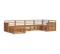 vidaXL Set di divani da esterno 6 pcs Naturale, Divano moderno per esterni, set sezionale resistente, lounge comoda, mobili da giardino per il terrazzo