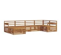 vidaXL Set di divani da esterno 6 pcs Naturale, Divano moderno per esterni, set sezionale resistente, lounge comoda, mobili da giardino per il terrazzo