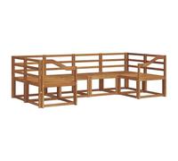 vidaXL Set di divani da esterno 6 pcs Naturale, Divano modulare in legno di acacia, set di mobili da esterno moderni, soluzione per soggiorno da giardino, decorazioni per il giardino