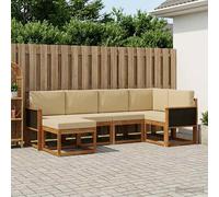 vidaXL Set di divani da esterno 6 pcs Naturale e Beige