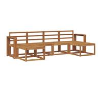 vidaXL Set di divani da esterno 6 pcs Naturale Legno multistrato, Divano da esterno moderno, arredo giardino resistente, lounge elegante per piscina, seating versatile, design minimalista
