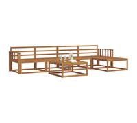 vidaXL Set di divani da esterno 6 pcs Naturale, Set di divani da esterno moderno, Lounge da patio, Sezionale resistente alle intemperie, Mobili da giardino, Design in legno di acacia