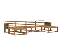 vidaXL Set di divani da esterno 6 pcs Naturale, Divano da giardino moderno, set elegante per esterni, mobili in acacia, relax in giardino, vicino alla piscina