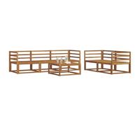 vidaXL Set di divani da esterno 6 pcs Naturale, Set di Mobili da Giardino, Collezione di Divani da Esterno Moderna, Patio Resistente, Disposizione di Seduta Sezionale