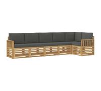 vidaXL Set di divani da esterno, 6 pezzi, bianco e antracite, divano moderno da giardino, comodo set da patio, mobili sezionali per terrazza e lounge
