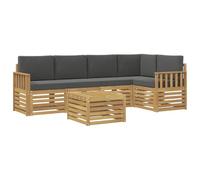 vidaXL Set di divani da esterno, 6 pezzi, bianco e antracite, mobili da giardino, divano componibile moderno, sedie per esterni, terrazza e patio per rilassarsi